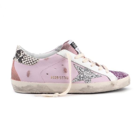 GOLDEN GOOSE Superstar Glittered Leather Sneakers - Picture 3 of 7